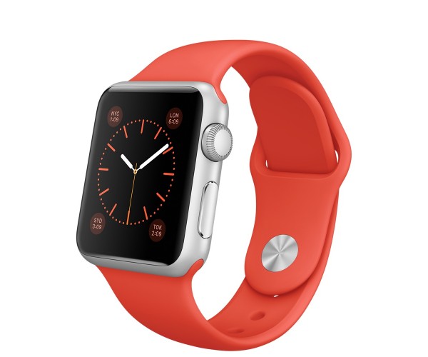 38MM SILVER ALUMINIUM CASE WITH ORANGE SPORT BAND